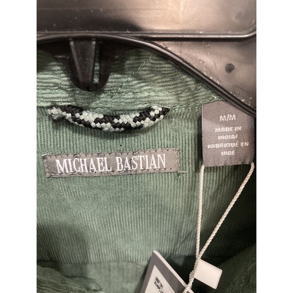 Michael Bastian Button Down Corduroy Shirt Mens Medium Sage Green - Picture 2 of 6